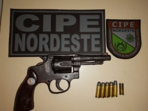 polícia apreendeu arma