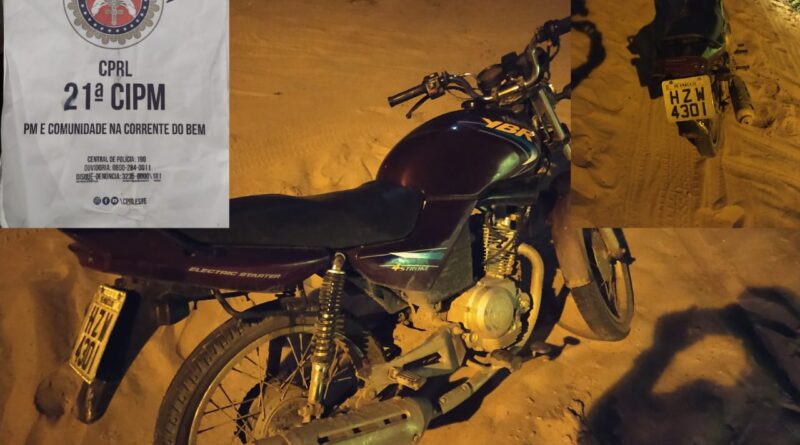 motocicleta é recuperada