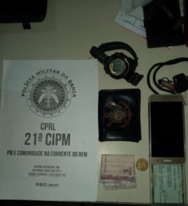 objetos apreendidos pela PM