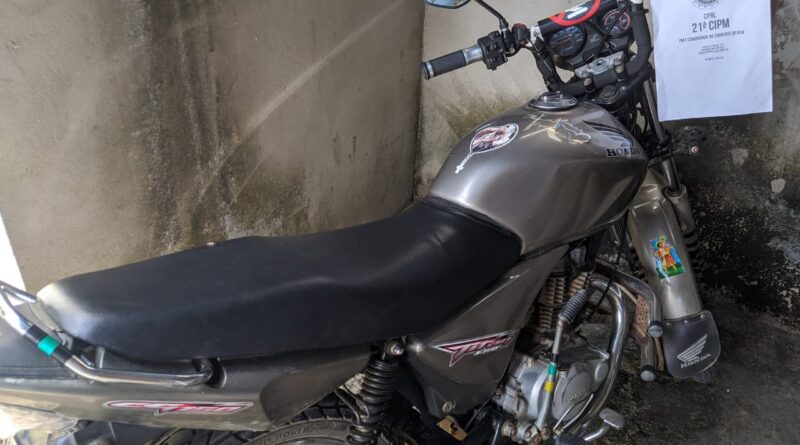 moto recuperada pela polícia militar