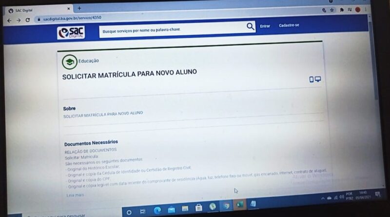 site para matrículas